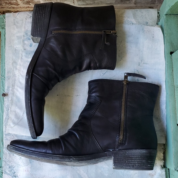 Nine West Shoes - Nine West Western Style Cowboy Black Leather Boots